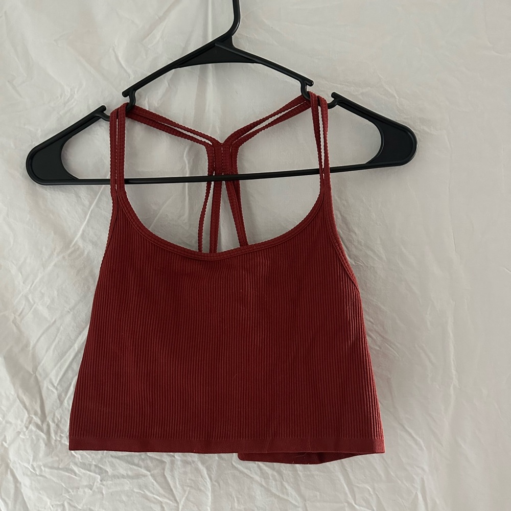 Forever 21 Burgundy Ribbed Crop Top